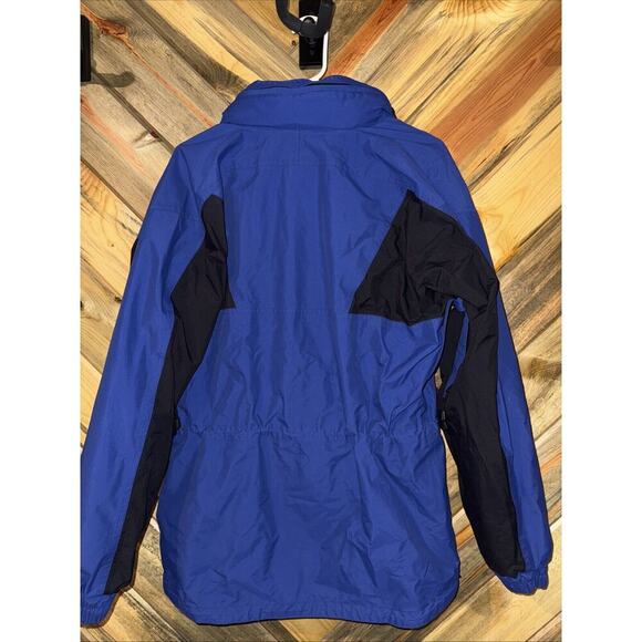 REI Women's Coat Gorpcore Full Zip Stowable Hood Blue Size M Cinch Waist AY - Picture 8 of 9